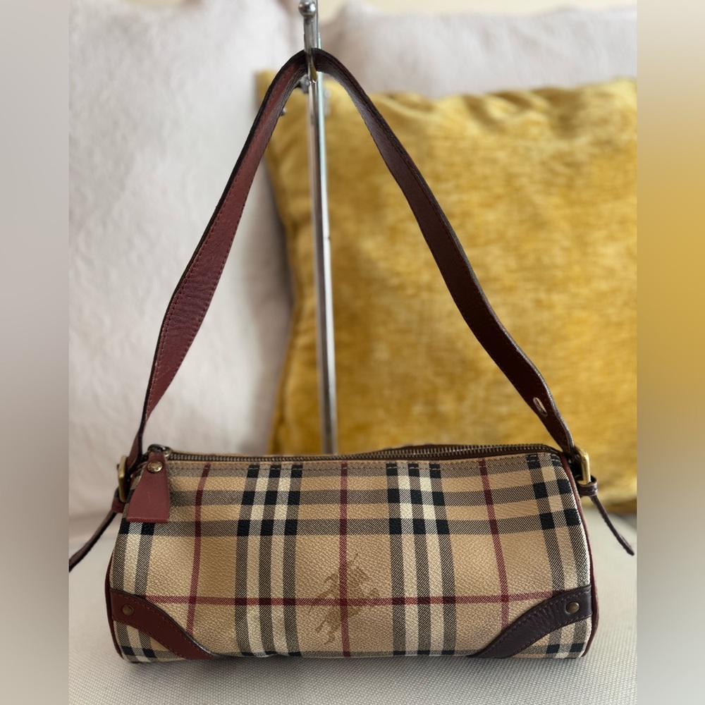 SOLD‼️Burberry Bowling Plaid Tan and Brown Women's Bag